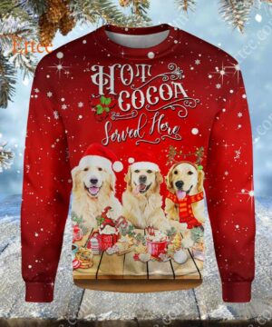 Golden Retrievers 3D Unisex Hoodie, Dog Hot Cocoa Bar - Ettee - 3D