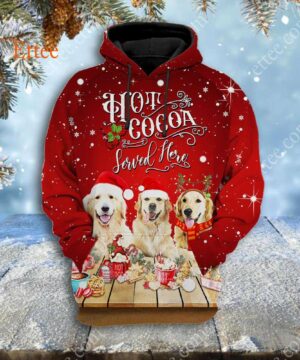 Golden Retrievers 3D Unisex Hoodie, Dog Hot Cocoa Bar - Ettee - 3D