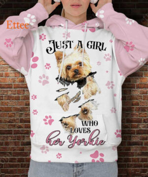 Yorkshire Terrier 3D Unisex Hoodie, Yorkie Dog Mom Gift - Ettee - 3D