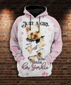 Yorkshire Terrier 3D Unisex Hoodie, Yorkie Dog Mom Gift - Ettee - 3D