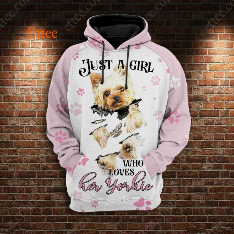 Yorkshire Terrier 3D Unisex Hoodie, Yorkie Dog Mom Gift - Ettee - 3D