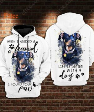 Dog Custom Photo Watercolor 3D Unisex Hoodie, When I Needed A Hand I Found Your Paw - Ettee - 3D