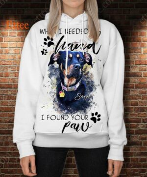 Dog Custom Photo Watercolor 3D Unisex Hoodie, When I Needed A Hand I Found Your Paw - Ettee - 3D