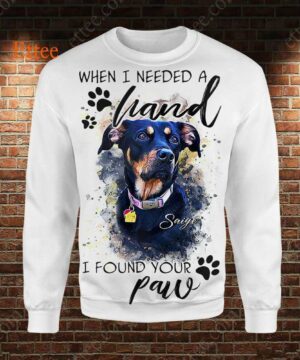 Dog Custom Photo Watercolor 3D Unisex Hoodie, When I Needed A Hand I Found Your Paw - Ettee - 3D