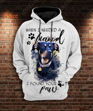 Dog Custom Photo Watercolor 3D Unisex Hoodie, When I Needed A Hand I Found Your Paw - Ettee - 3D