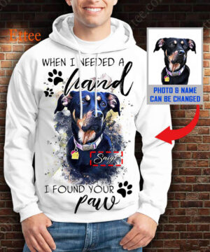 Dog Custom Photo Watercolor 3D Unisex Hoodie, When I Needed A Hand I Found Your Paw - Ettee - 3D