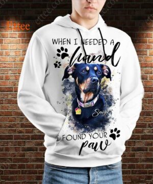 Dog Custom Photo Watercolor 3D Unisex Hoodie, When I Needed A Hand I Found Your Paw - Ettee - 3D