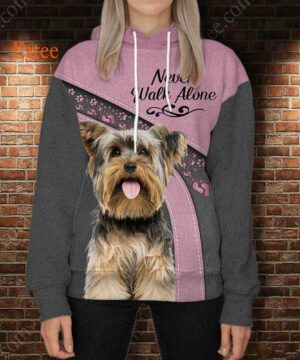 Yorkshire Terrier Best Friend 3D Unisex Hoodie, Never Walk Alone - Ettee - 3D