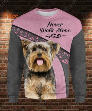 Yorkshire Terrier Best Friend 3D Unisex Hoodie, Never Walk Alone - Ettee - 3D