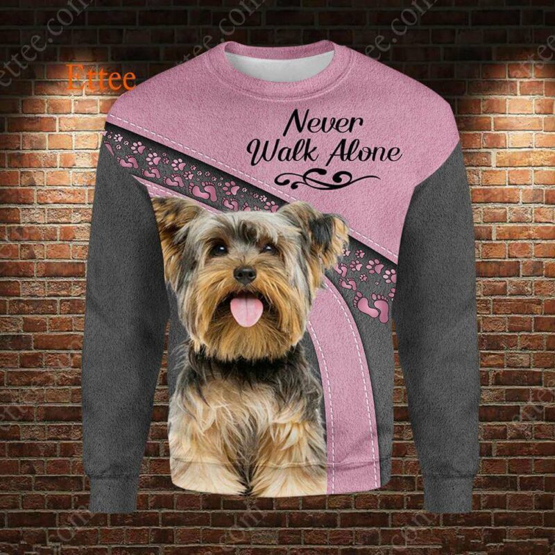 Yorkshire Terrier Best Friend 3D Unisex Hoodie, Never Walk Alone - Ettee - 3D