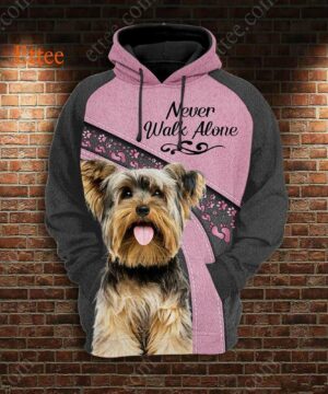 Yorkshire Terrier Best Friend 3D Unisex Hoodie, Never Walk Alone - Ettee - 3D