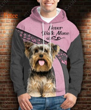 Yorkshire Terrier Best Friend 3D Unisex Hoodie, Never Walk Alone - Ettee - 3D