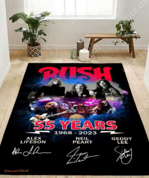 Rush Band 55 Years Rug, Geddy Lee Music Gift, Carpet Decor - Ettee - 55 Years