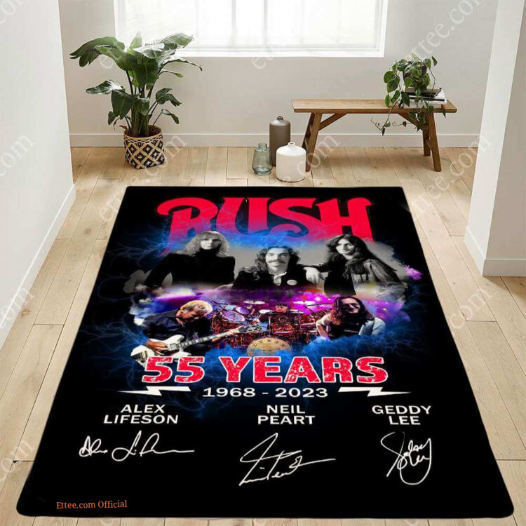 Rush Band 55 Years Rug, Geddy Lee Music Gift, Carpet Decor - Ettee - 55 Years