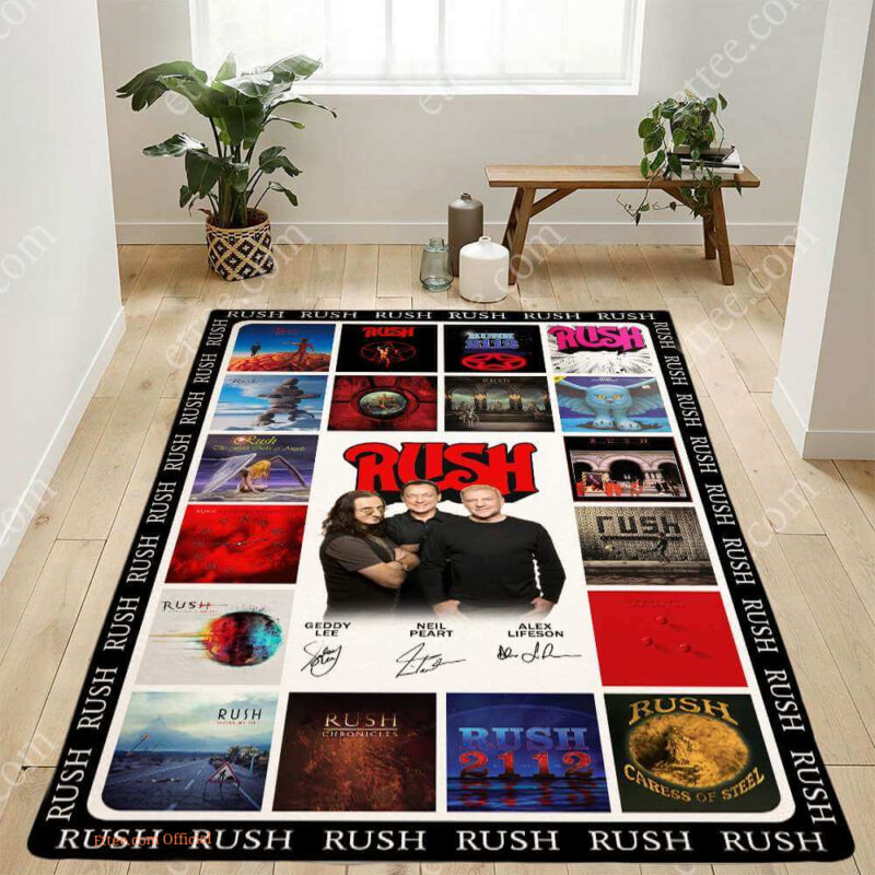 Rush Band Album Rug, Geddy Lee Music Gift - Ettee - Album Rug