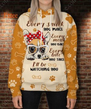 Chihuahua Mama 3D Unisex Hoodie, I'll Be Watching You - Ettee - 3D