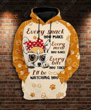 Chihuahua Mama 3D Unisex Hoodie, I'll Be Watching You - Ettee - 3D