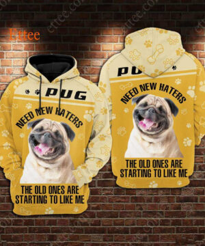 Pug 3D Unisex Hoodie, Need New Haters - Ettee - 3D