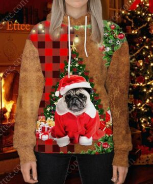 Pug Christmas Cute Dog 3D Unisex Hoodie - Ettee - 3D