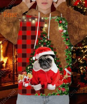 Pug Christmas Cute Dog 3D Unisex Hoodie - Ettee - 3D