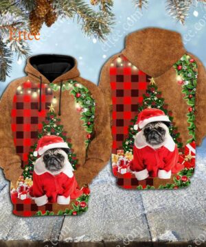 Pug Christmas Cute Dog 3D Unisex Hoodie - Ettee - 3D