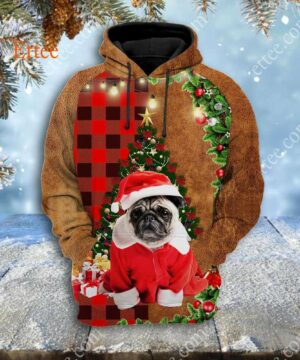 Pug Christmas Cute Dog 3D Unisex Hoodie - Ettee - 3D