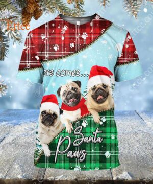 Pug Santa Paws Christmas 3D Hoodie Unisex - Ettee - 3D Hoodie