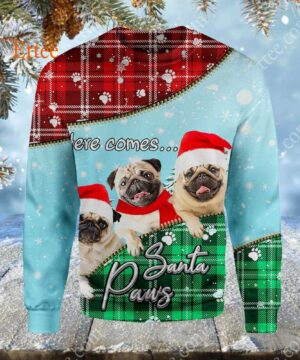 Pug Santa Paws Christmas 3D Hoodie Unisex - Ettee - 3D Hoodie