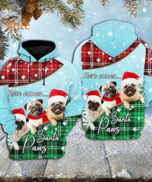 Pug Santa Paws Christmas 3D Hoodie Unisex - Ettee - 3D Hoodie