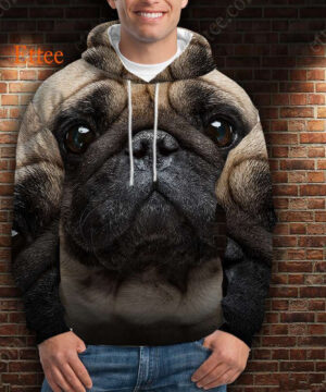 Pug Soulful Eyes 3D Unisex Hoodie - Ettee - 3D