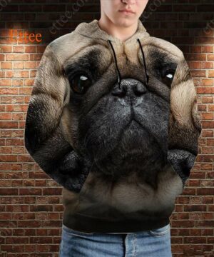 Pug Soulful Eyes 3D Unisex Hoodie - Ettee - 3D