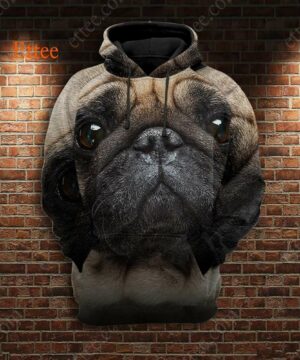 Pug Soulful Eyes 3D Unisex Hoodie - Ettee - 3D