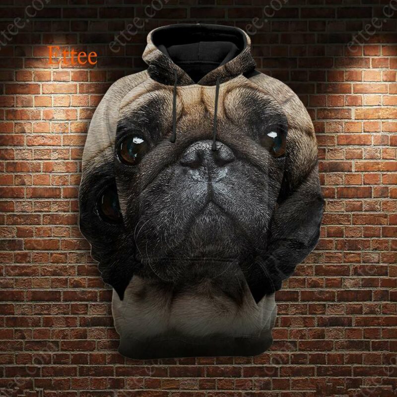 Pug Soulful Eyes 3D Unisex Hoodie - Ettee - 3D