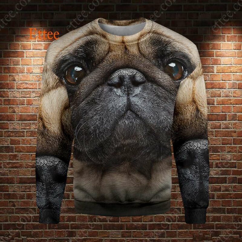 Pug Soulful Eyes 3D Unisex Hoodie - Ettee - 3D