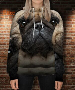 Pug Soulful Eyes 3D Unisex Hoodie - Ettee - 3D