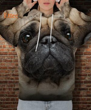 Pug Soulful Eyes 3D Unisex Hoodie - Ettee - 3D