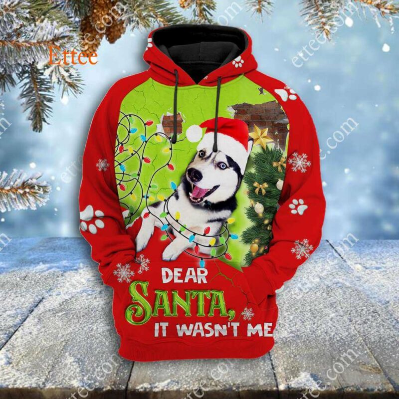 Siberian Husky 3D Unisex Hoodie, Naughty Dog It's Wasn't Me - Ettee - 3D