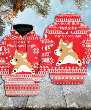 Corgi Christmas 3D Hoodie, Just a Girl Who Lovers Corgis - Ettee - 3D Hoodie