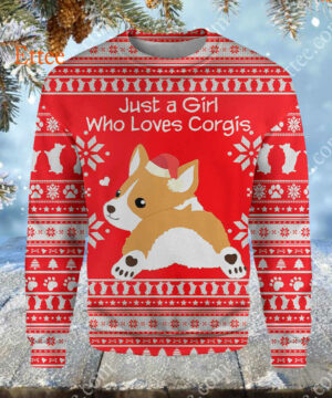 Corgi Christmas 3D Hoodie, Just a Girl Who Lovers Corgis - Ettee - 3D Hoodie