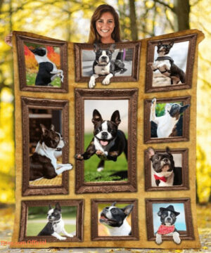 3D Boston Terrier Dog Fleece Quilt Blanket Gift For Dog Lover. Foldable And Compact - Super King - Ettee