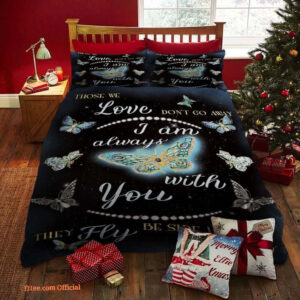 3D Butterfly I Am Always With You Cotton Bed Sheets Spread Comforter Bedding Sets - King - Ettee