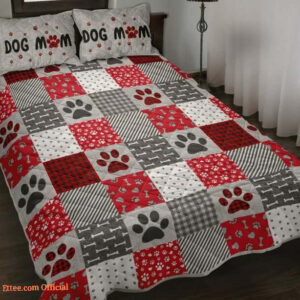 3D Dog Mom Paw Prints Cotton Bed Sheets Spread Comforter Bedding Sets - King - Ettee