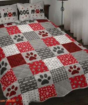 3D Dog Mom Paw Prints Cotton Bed Sheets Spread Comforter Bedding Sets - King - Ettee