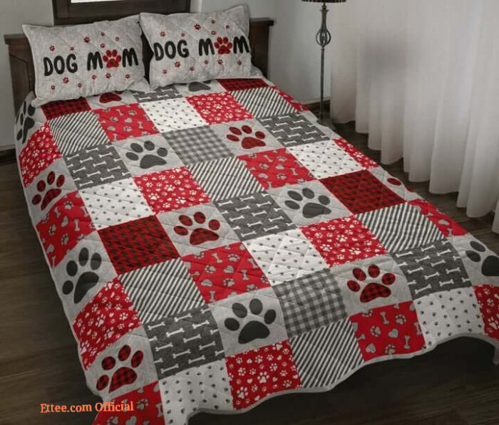 3D Dog Mom Paw Prints Cotton Bed Sheets Spread Comforter Bedding Sets - King - Ettee