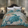 3D Sea Turtle Cotton Bed Sheets Spread Comforter Duvet Cover Bedding Sets - King - Ettee