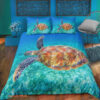 3D Sea Turtle Marine Animal Cotton Bed Sheets Spread Comforter Duvet Cover Bedding Sets - King - Ettee