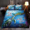 3D Sea Turtle When You Go Through Deep Waters I Will Be With You Cotton Bed Sheets Spread Comforter Duvet Cover Bedding Sets - King - Ettee