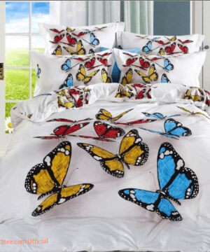 3d Butterfly Cotton Bed Sheets Spread Comforter Bedding Sets - Ettee - 3D butterfly