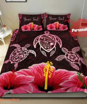 3d Sea Turtle Hibiscus Cotton Bed Sheets Spread Comforter Duvet Cover Bedding Sets - King - Ettee