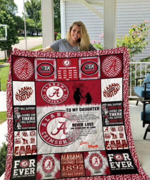 Alabama Crimson Tide.To My Daughter.Love Mom Quilt Blanket - Ettee - Alabama Crimson Tide